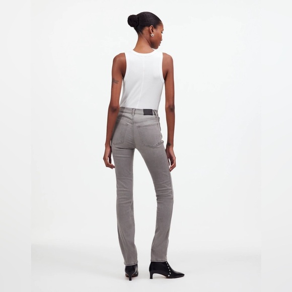 Madewell - Gray Mid-rise Stovepipe Jeans - Picture 3 of 10
